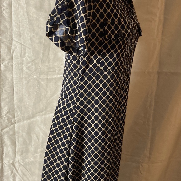 EN FOCUS STUDIO Women’s Dress Dark Blue Tan Patterned. Size 4 - Picture 4 of 12